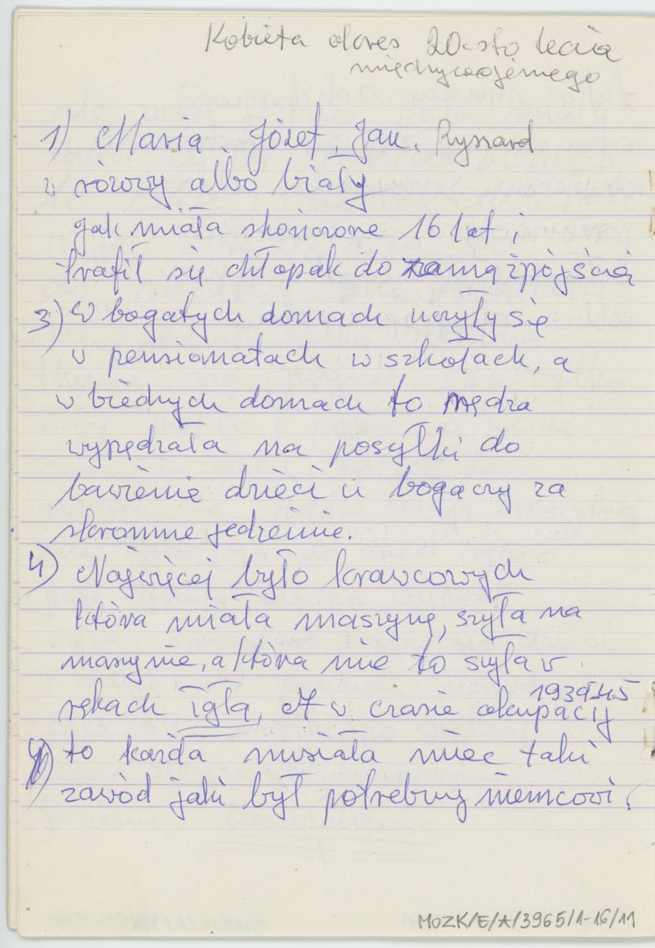 Kobieta przed wojną i po wojnie. Starość przed wojną i po wojnie, cz. 2