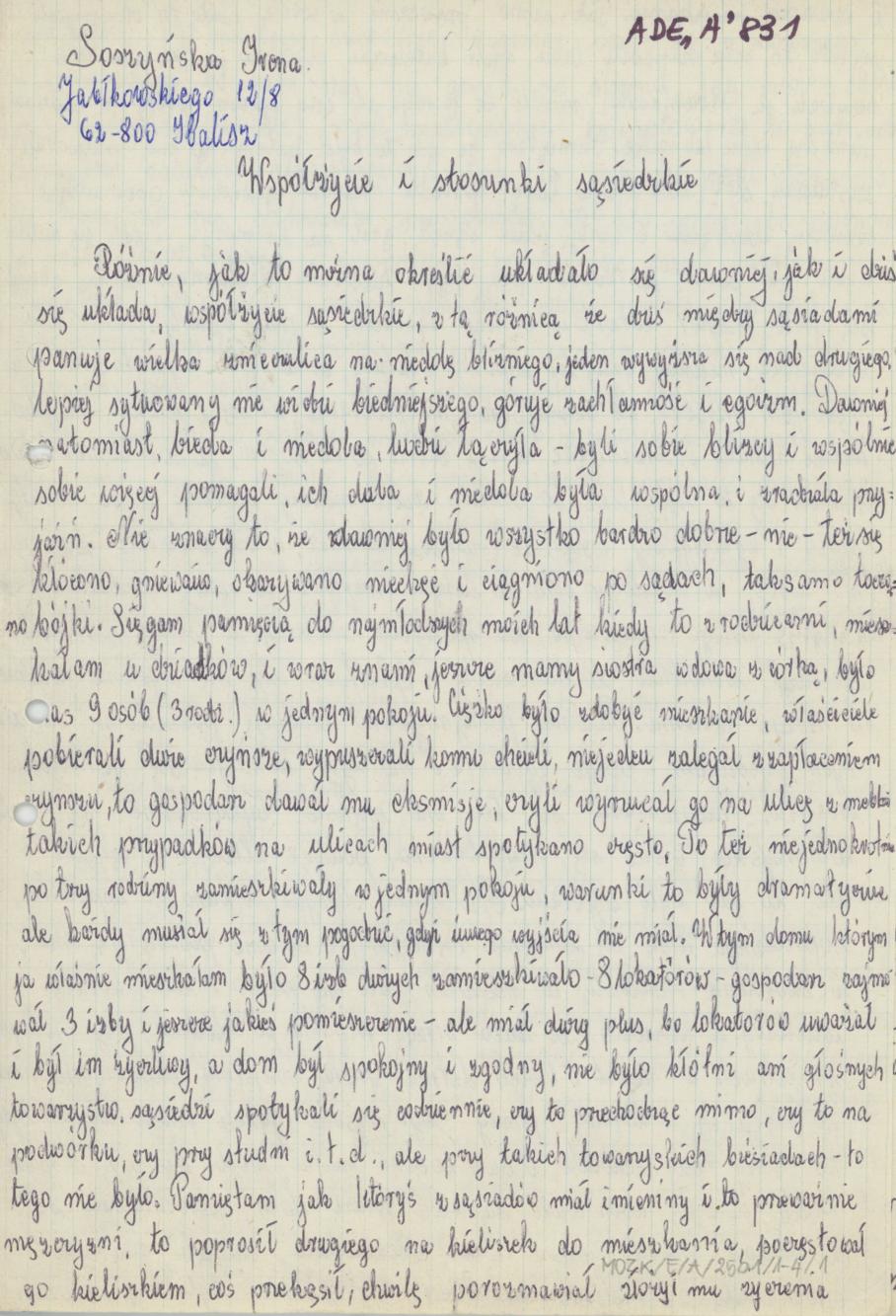 Współżycie i stosunki sąsiedzkie