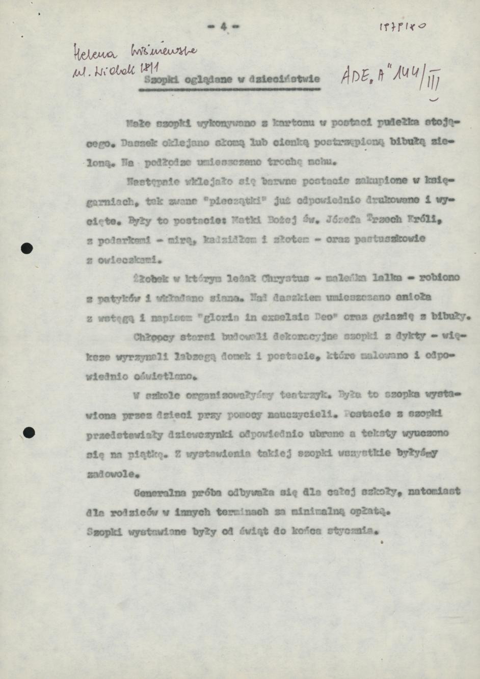 Szopki oglądane w dzieciństwie