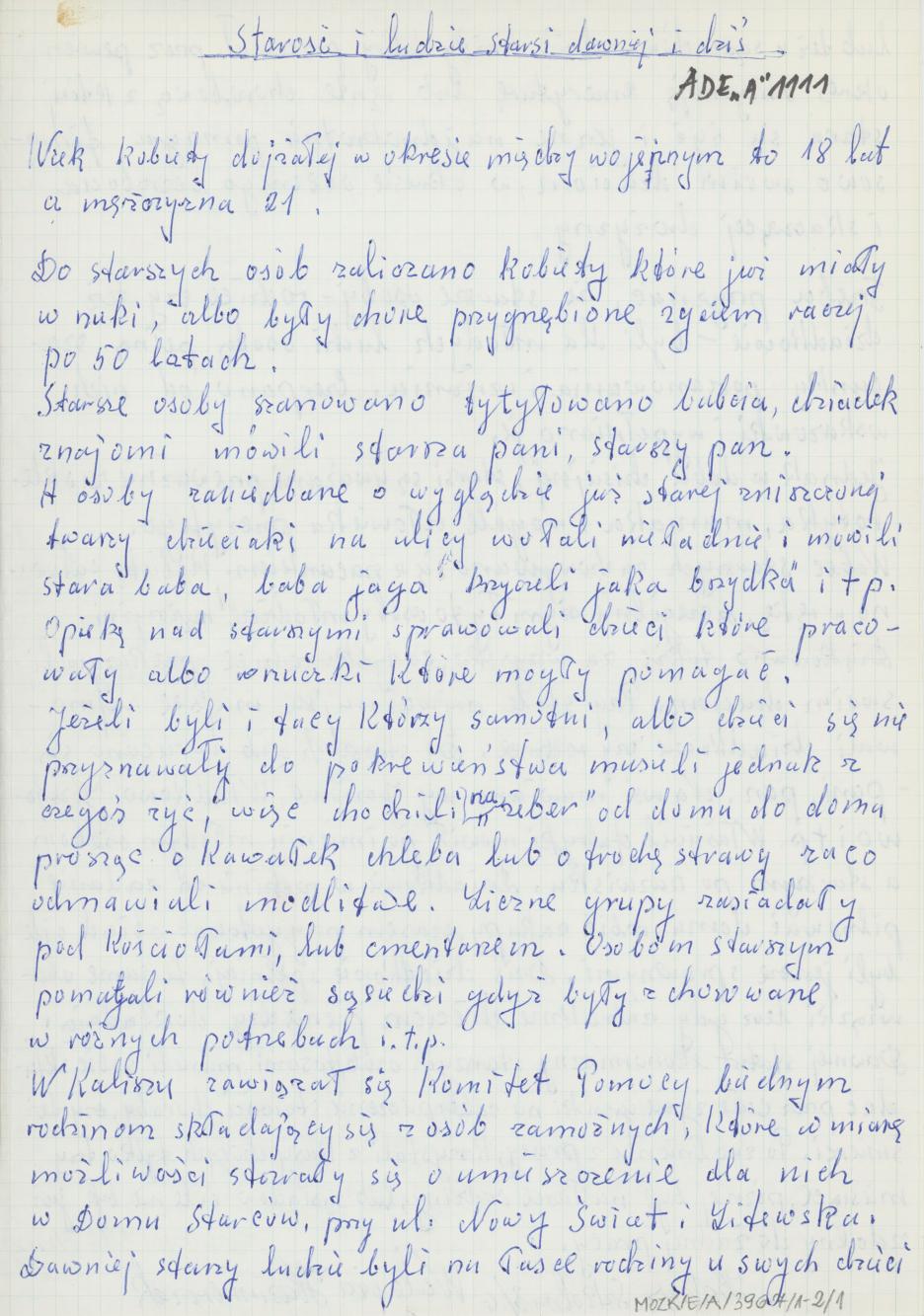 Starość i ludzie starsi dawniej i dziś