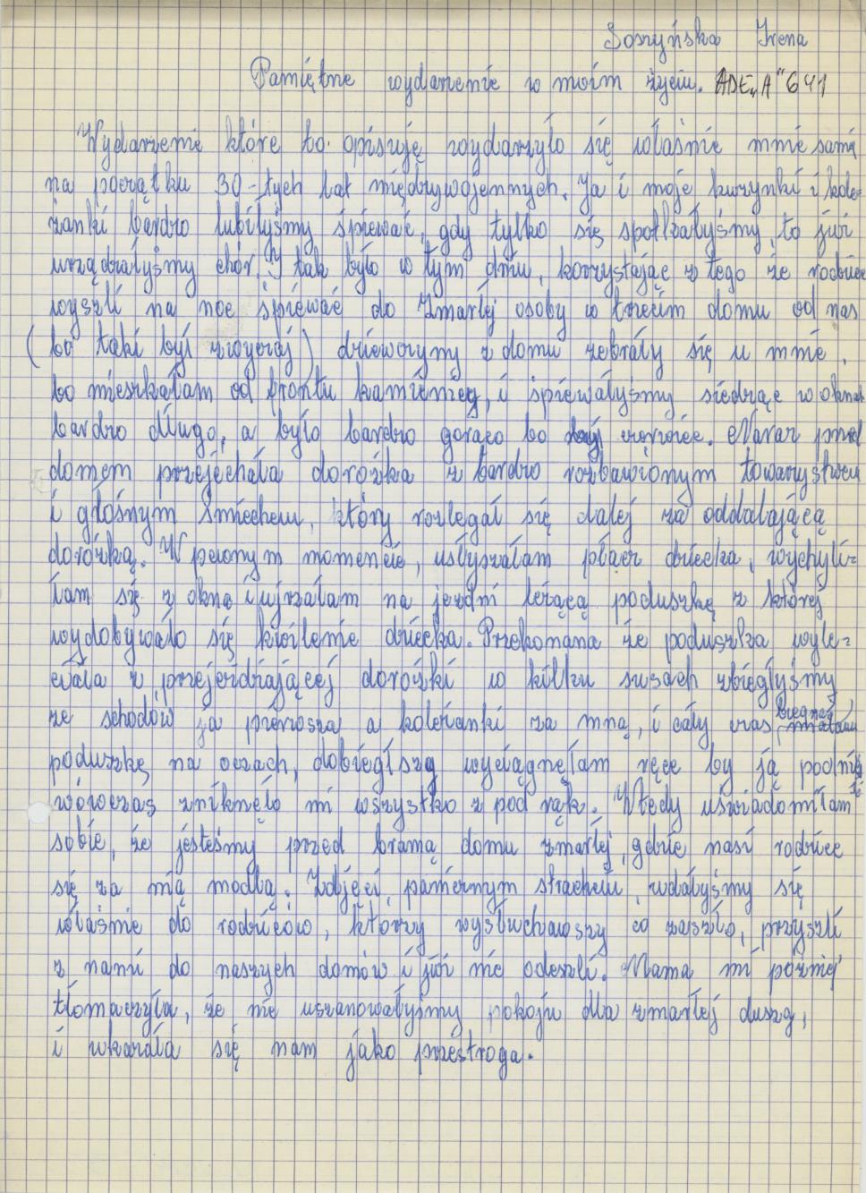 Pamiętne wydarzenie w moim życiu