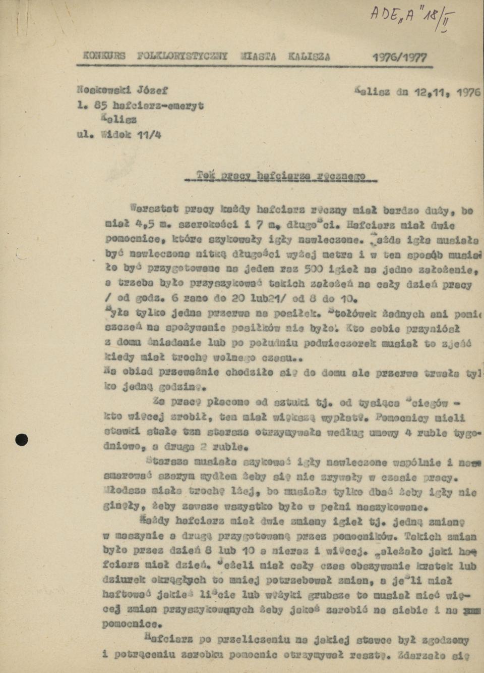 Tok pracy hafciarza ręcznego