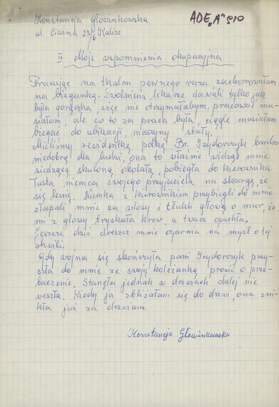 Moje wspomnienia okupacyjne