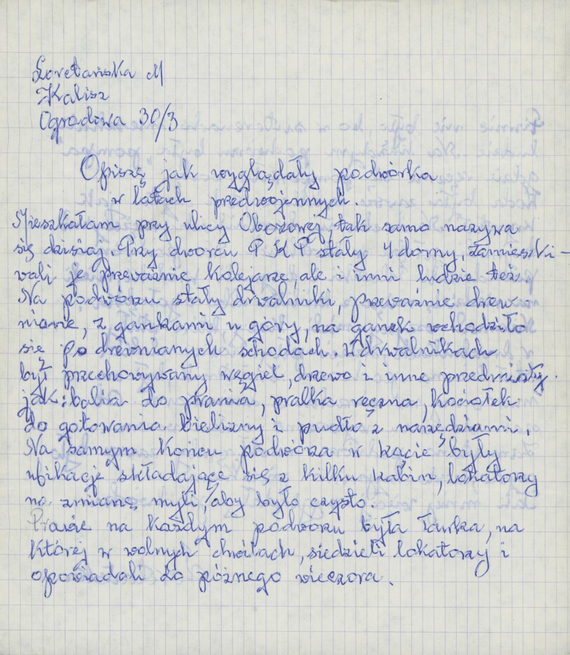 Opiszę, jak wyglądały podwórka w latach przedwojennych