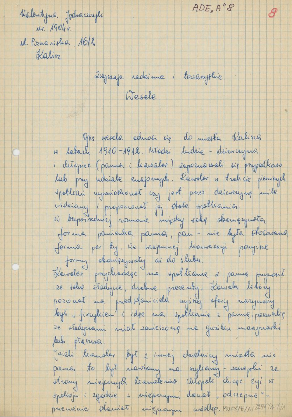 Zwyczaje rodzinne i towarzyskie. Wesele