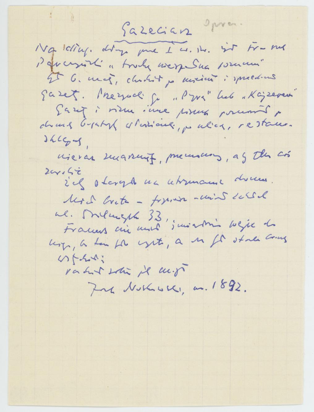 O niektórych zajęciach