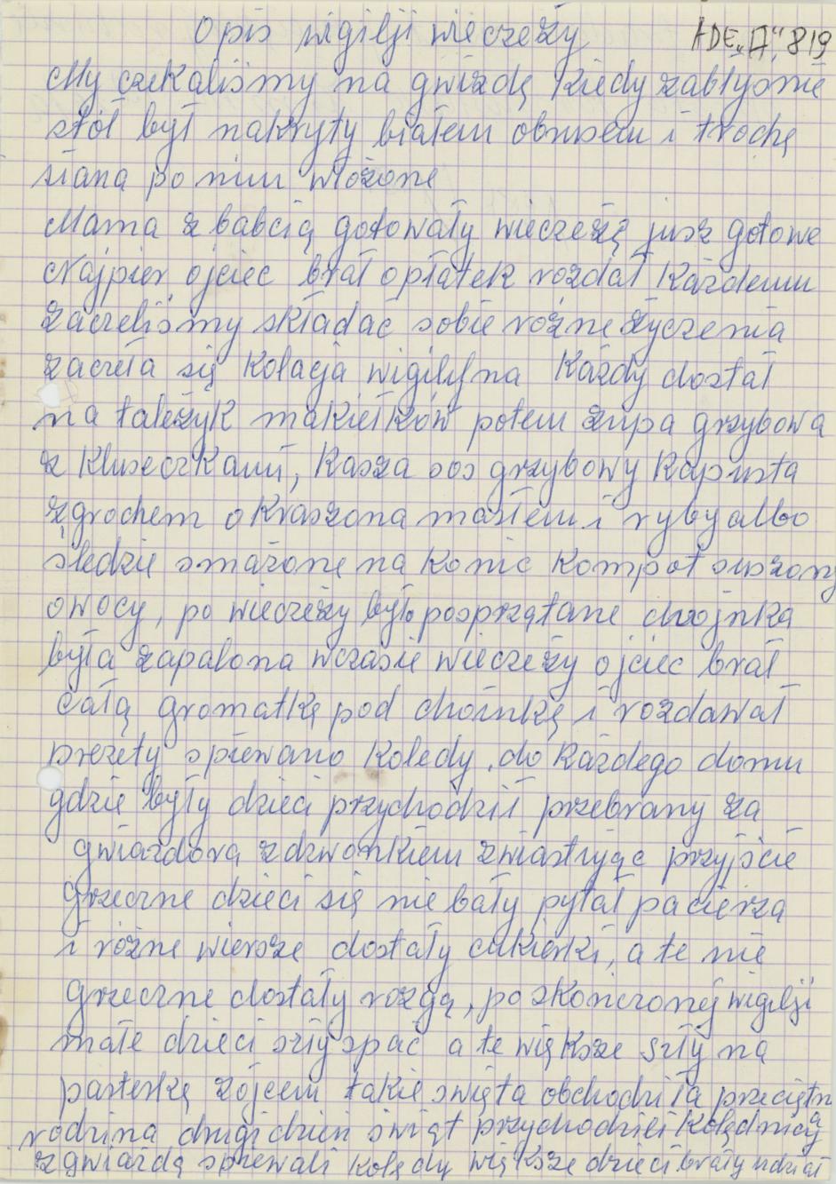 Opis wigilijnej wieczerzy