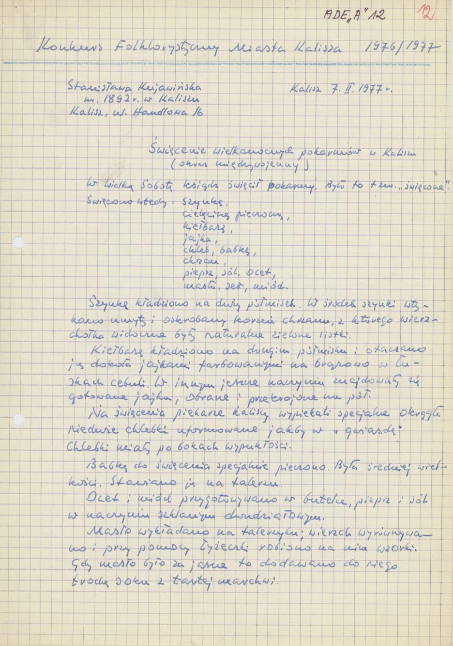 Święcenie wielkanocnych pokarmów w Kaliszu (okres międzywojenny)