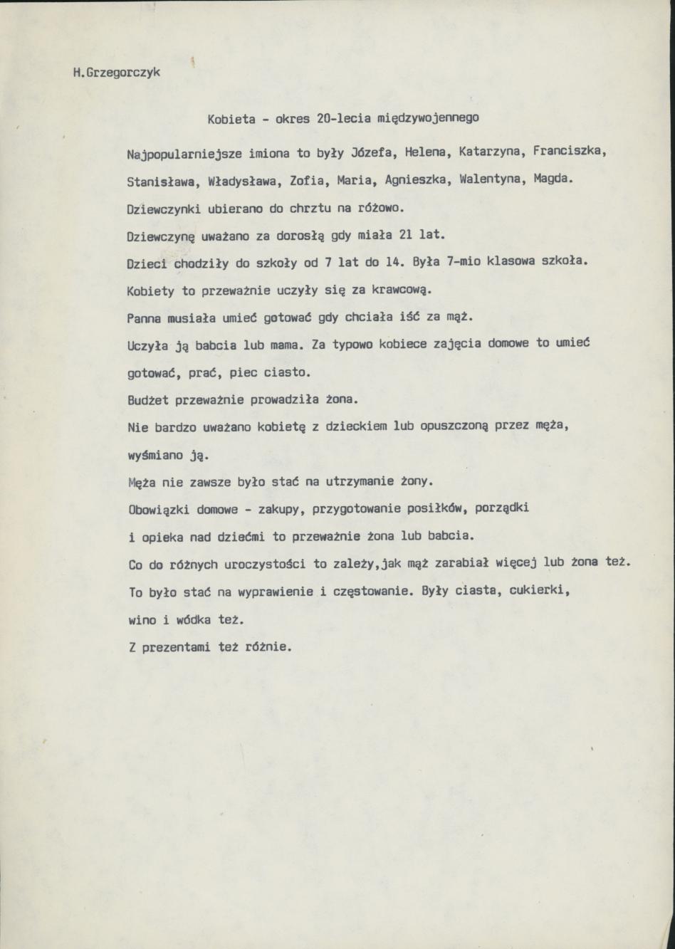 Kobieta - okres 20-lecia międzywojennego