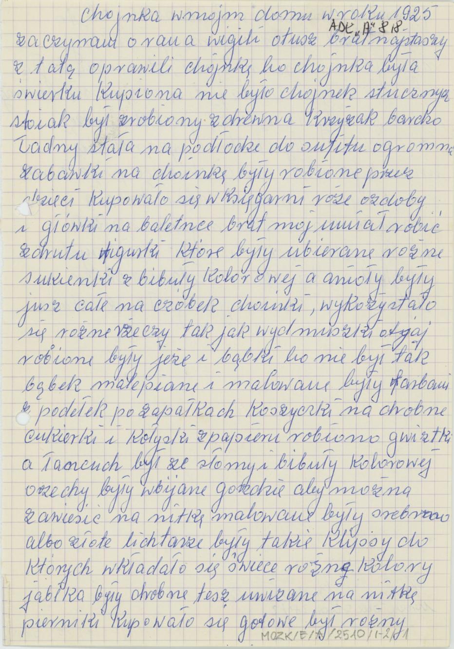 Choinka w moim domu w roku 1925