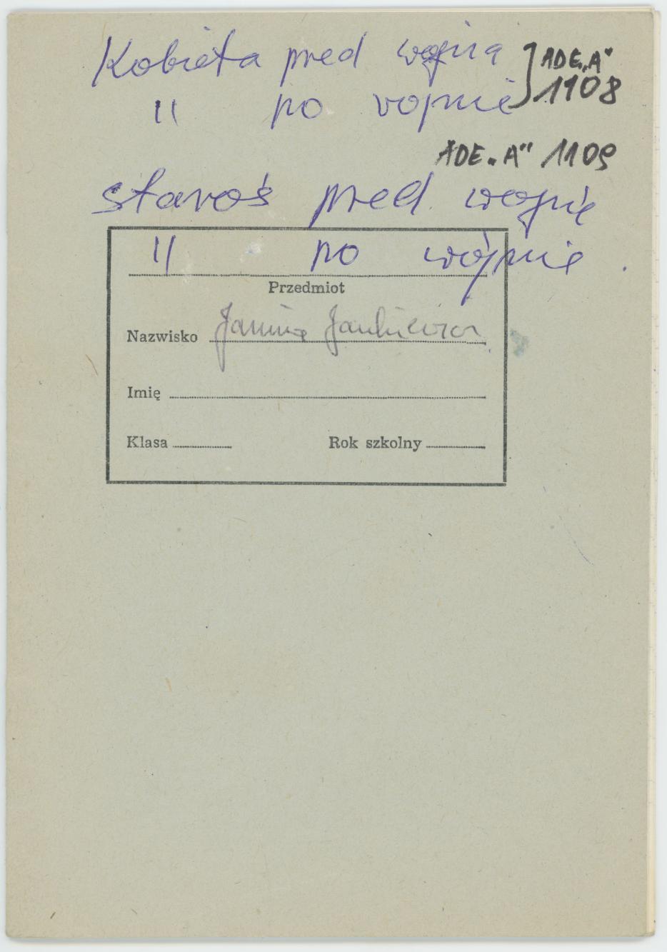 Kobieta przed wojną i po wojnie. Starość przed wojną i po wojnie, cz. 1