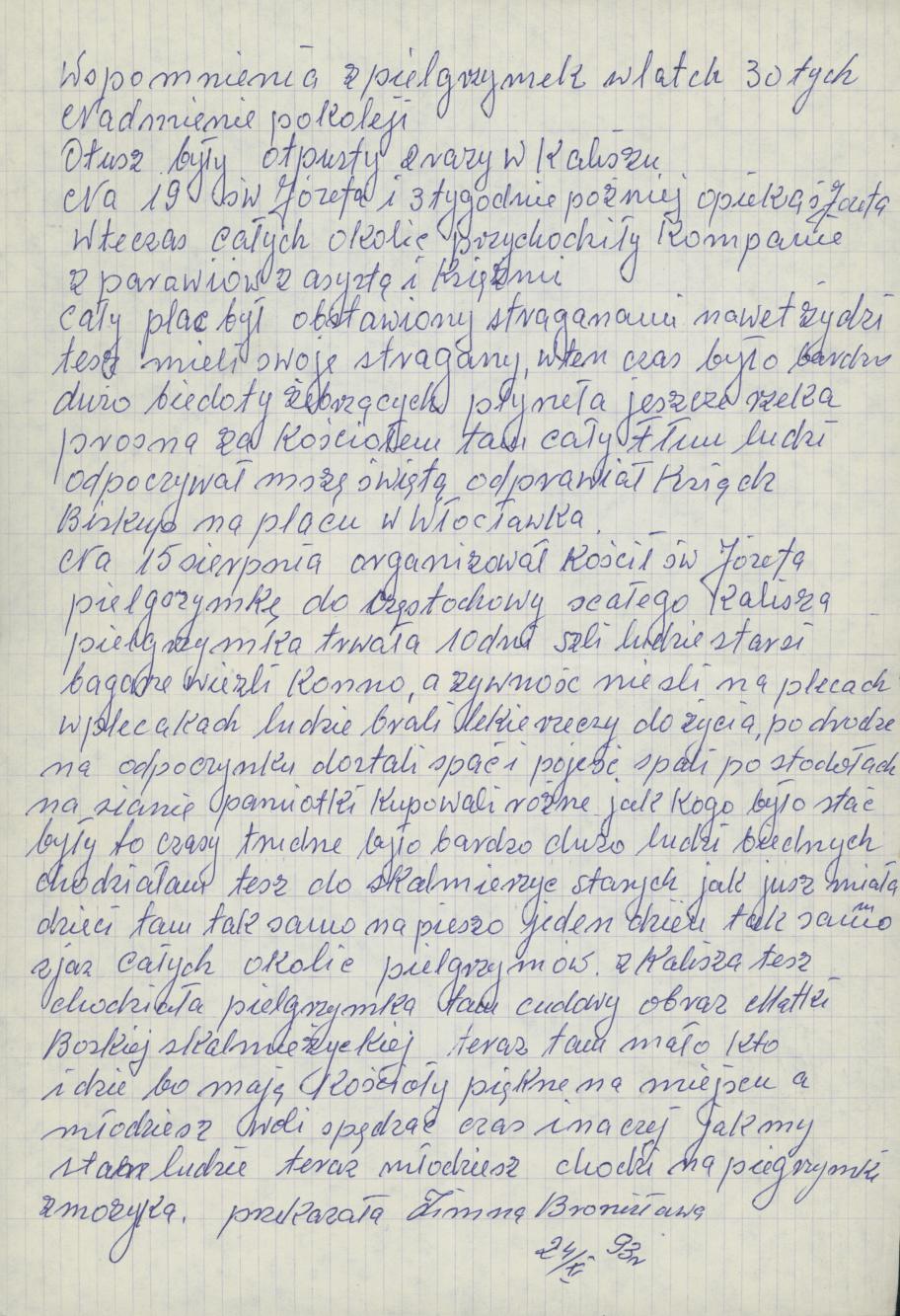 Wspomnienia z pielgrzymek w latach 30-tych