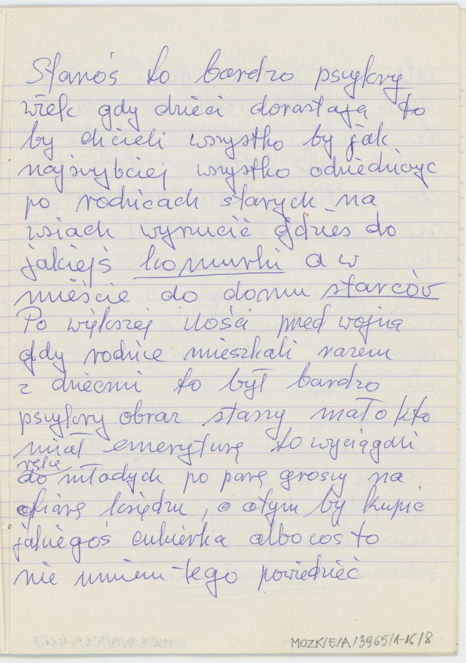 Kobieta przed wojną i po wojnie. Starość przed wojną i po wojnie, cz. 1