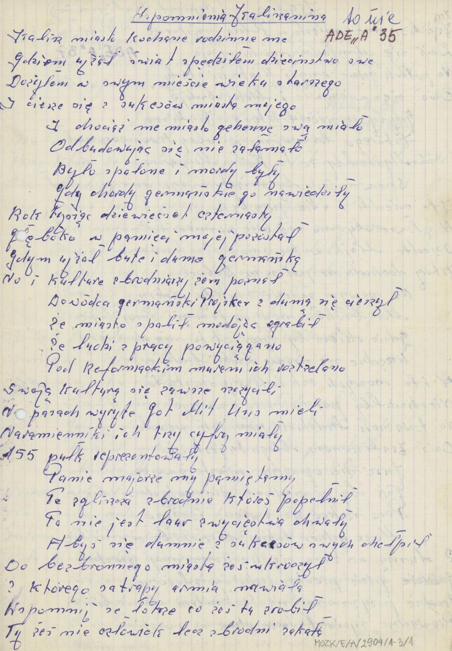 Wspomnienia kaliszanina