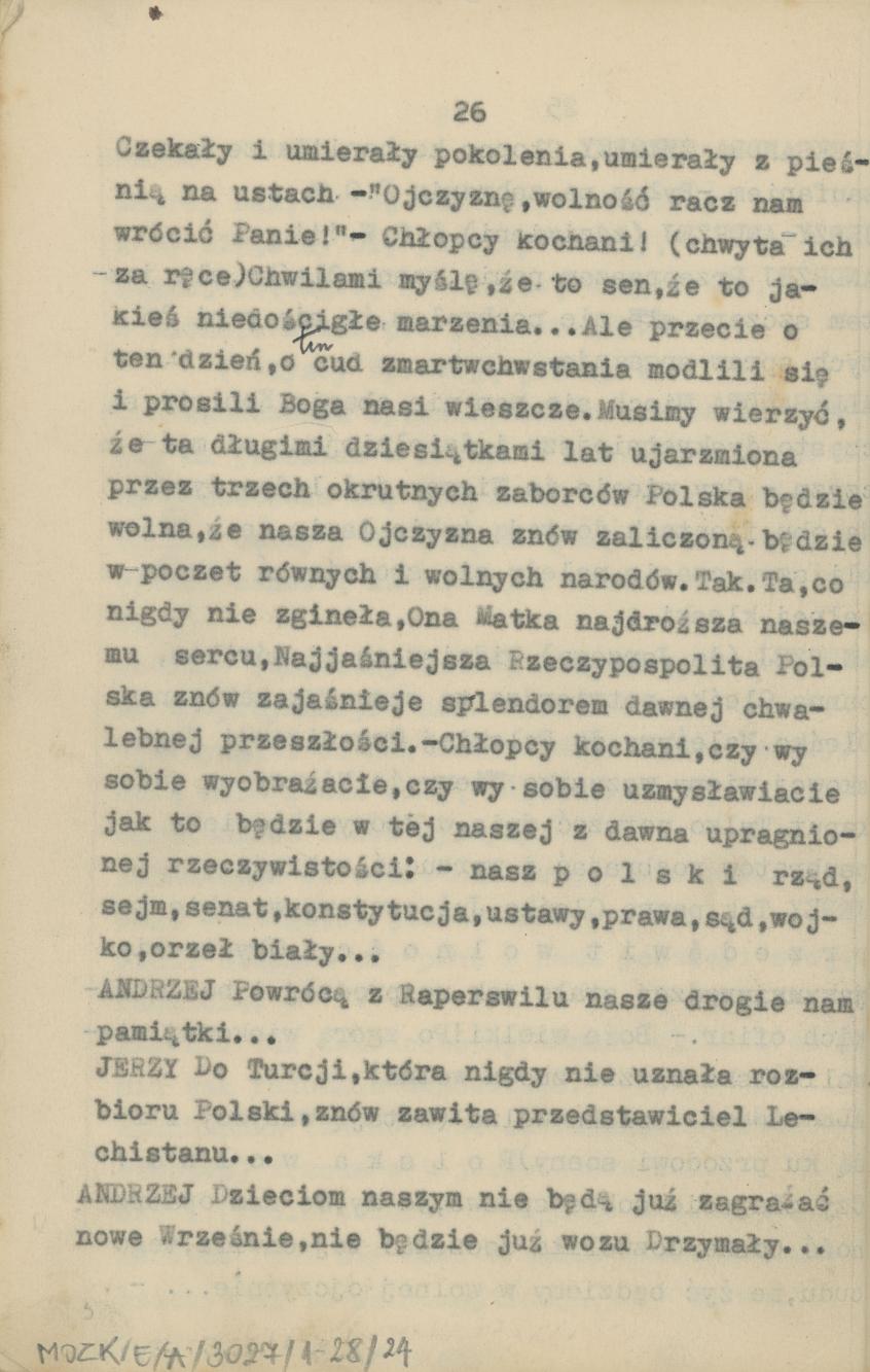 Przedświt wolności - obraz sceniczny ze śpiewami i tańcami, cz. 2