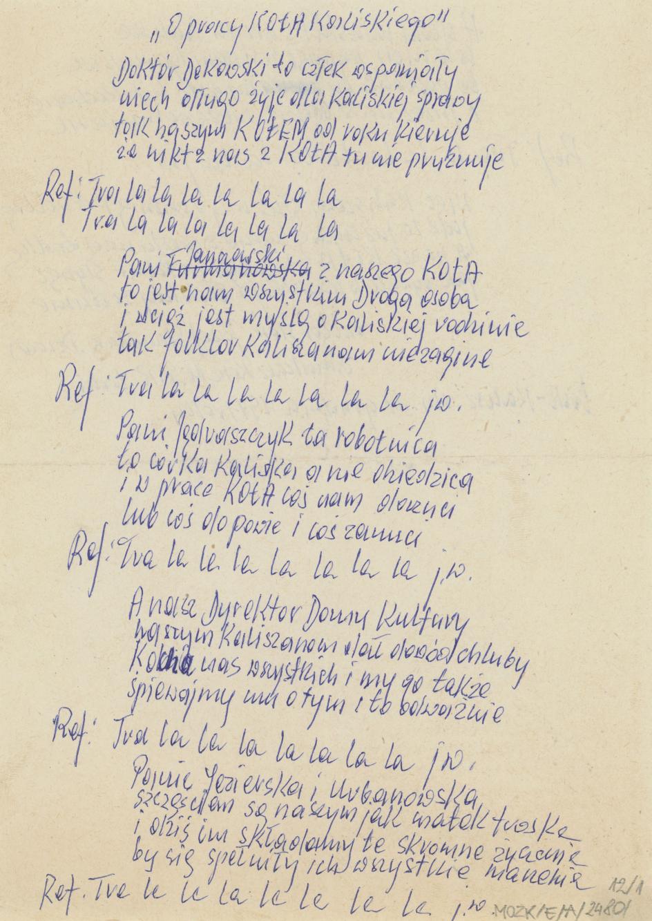 O pracy Koła Kaliskiego