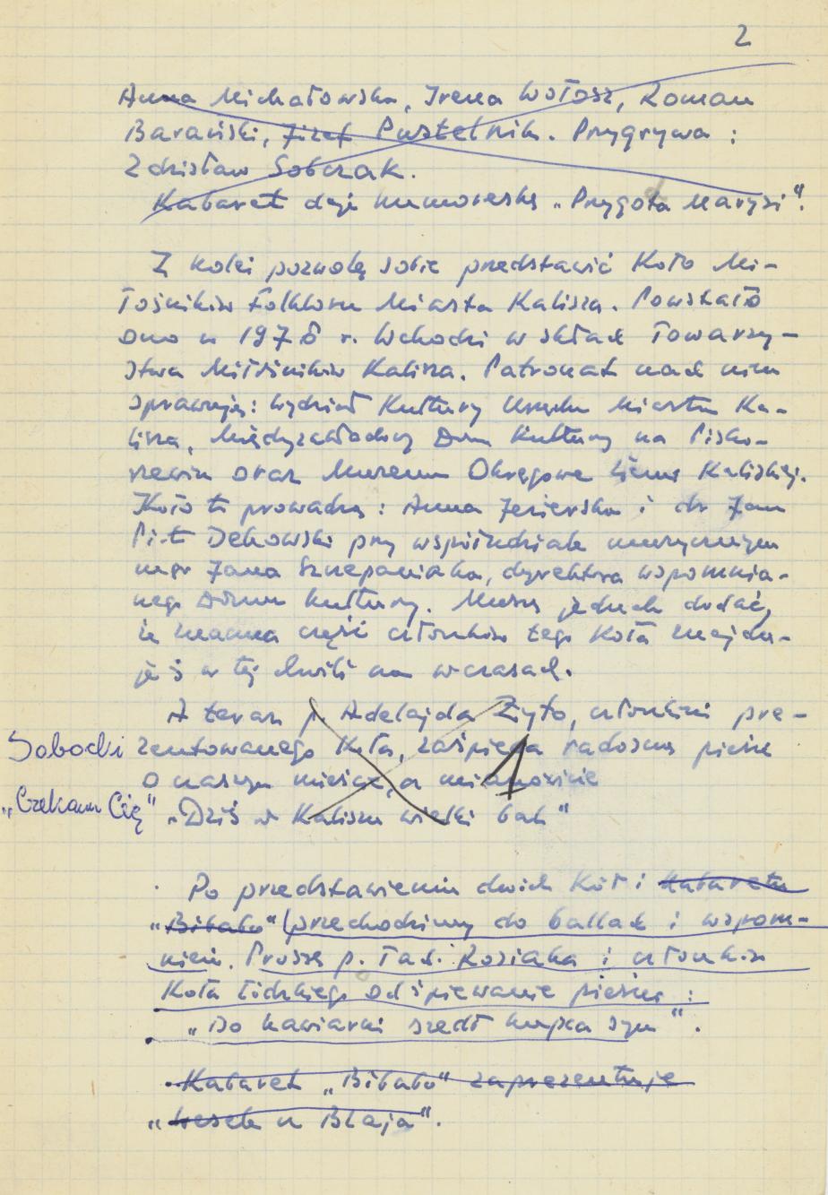 Informacje dla prowadzącej wieczornicę