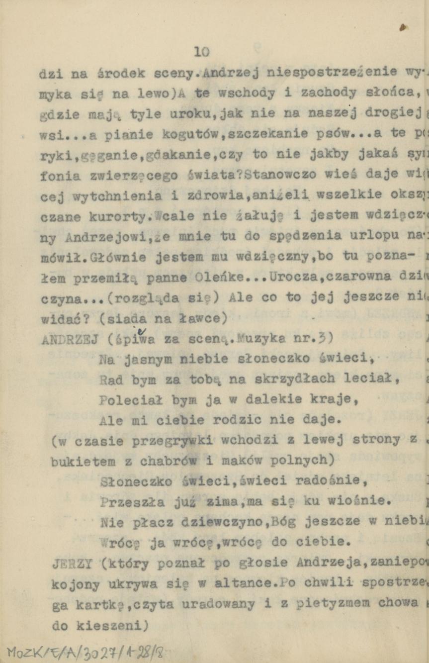 Przedświt wolności - obraz sceniczny ze śpiewami i tańcami, cz. 1