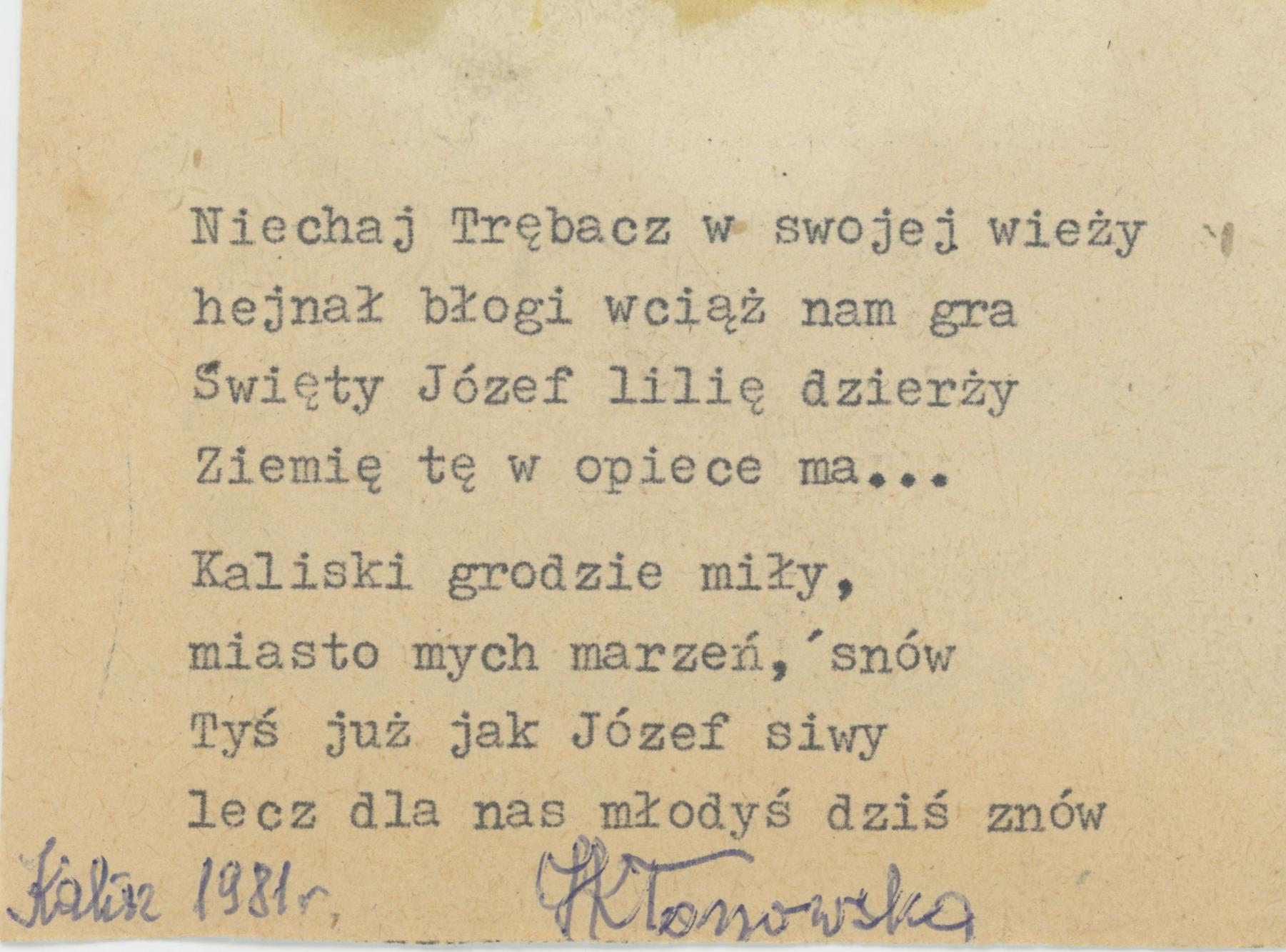 Niechaj trębacz w swojej wieży