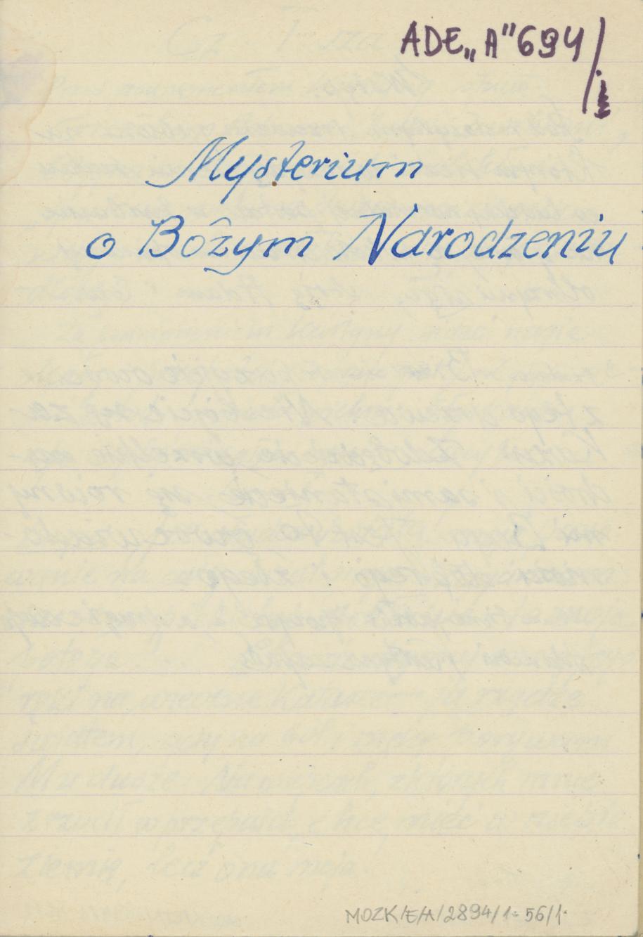 Misterium o Bożym Narodzeniu i inne utwory, cz. 1