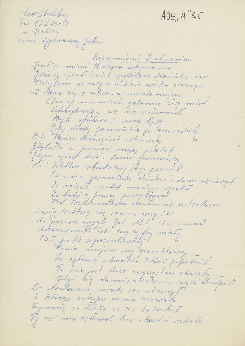 Wspomnienie kaliszanina