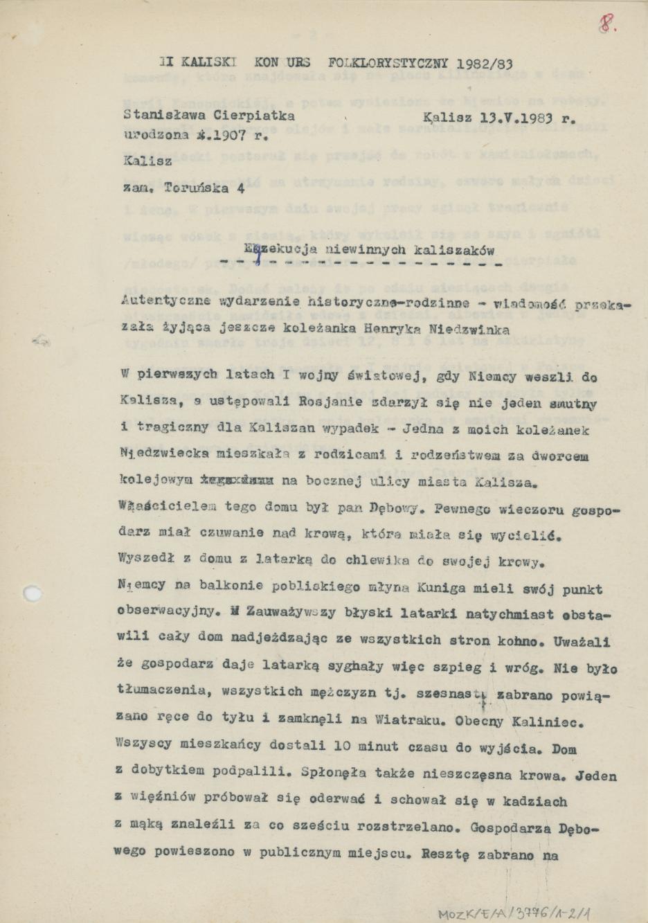 Egzekucja niewinnych kaliszaków