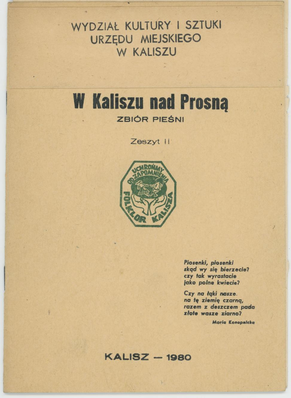 W Kaliszu nad Prosną - zbiór pieśni