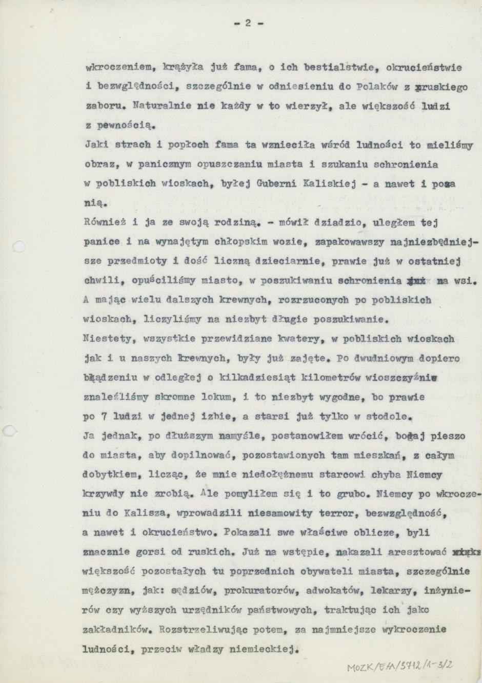 Wspomnienia Stefana Bolińskiego o klęskach Kalisza 1914 roku