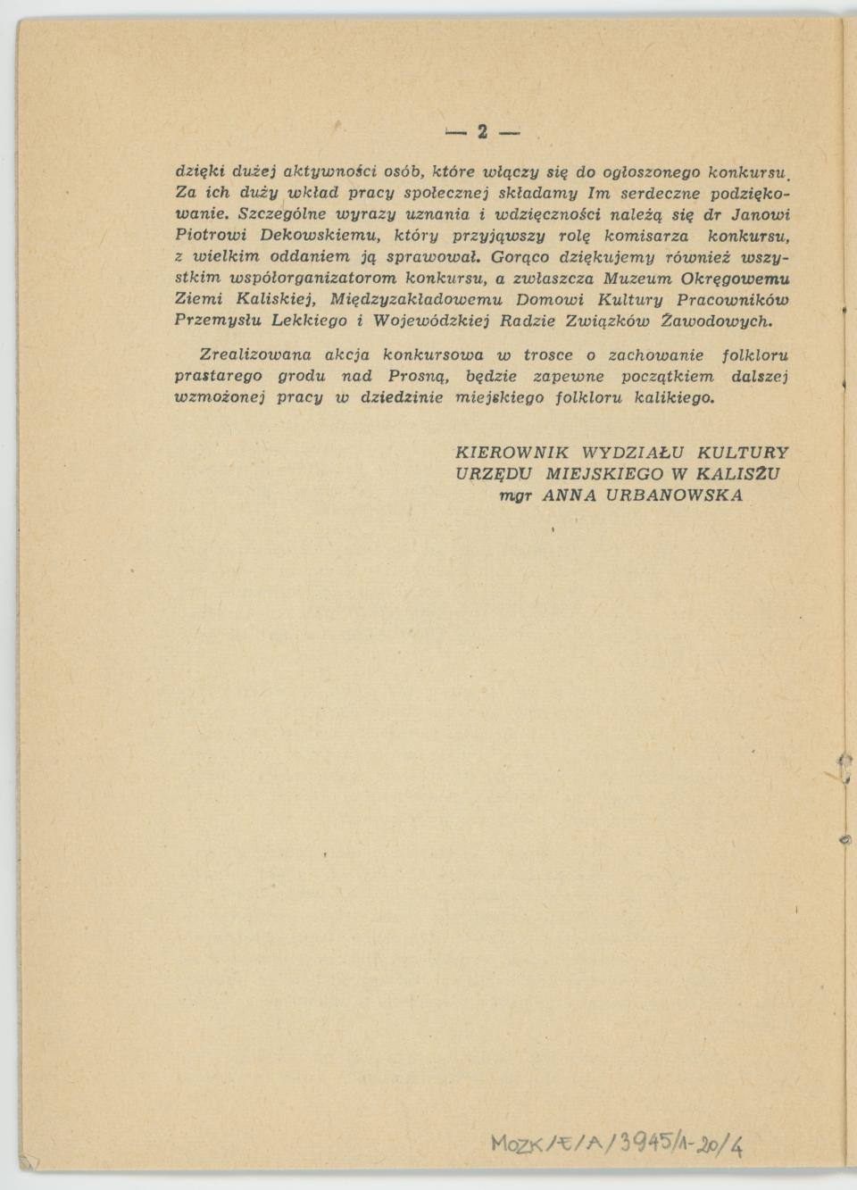 Na tropach folkloru miasta Kalisza - sprawozdanie z Konkursu Folklorystycznego, cz. 1