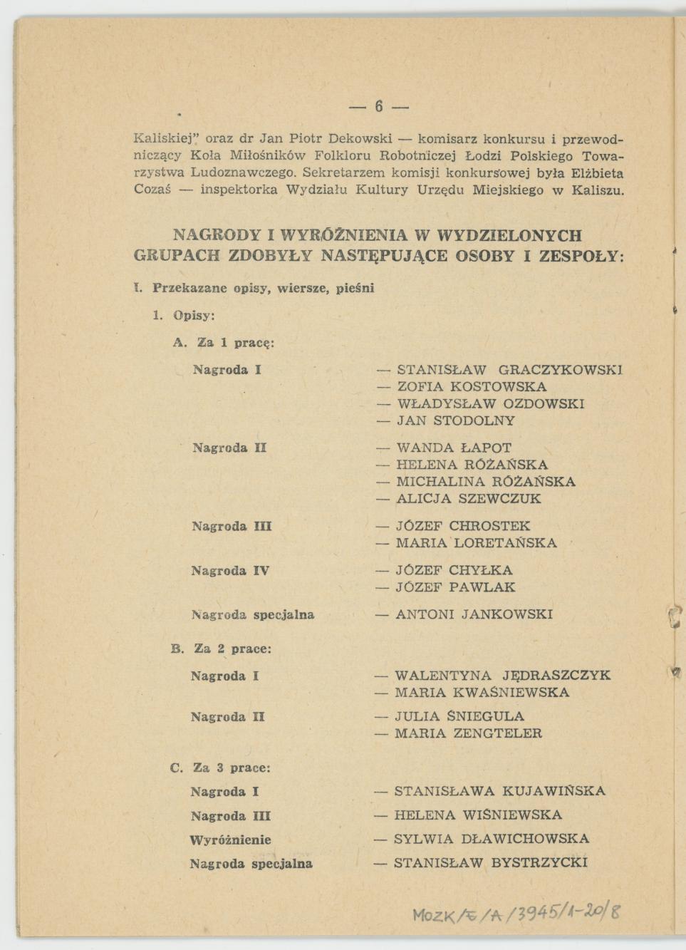 Na tropach folkloru miasta Kalisza - sprawozdanie z Konkursu Folklorystycznego, cz. 1