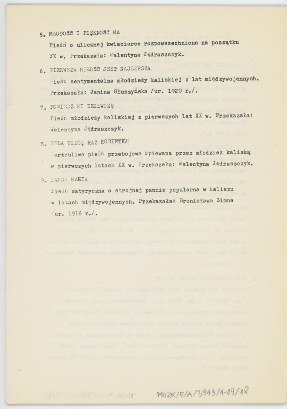 W Kaliszu nad Prosną - zbiór pieśni, cz. 2