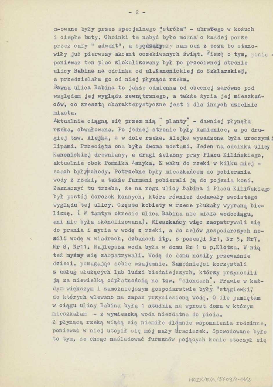 Moje dzieciństwo - wspomnienia z ulicy Babinej