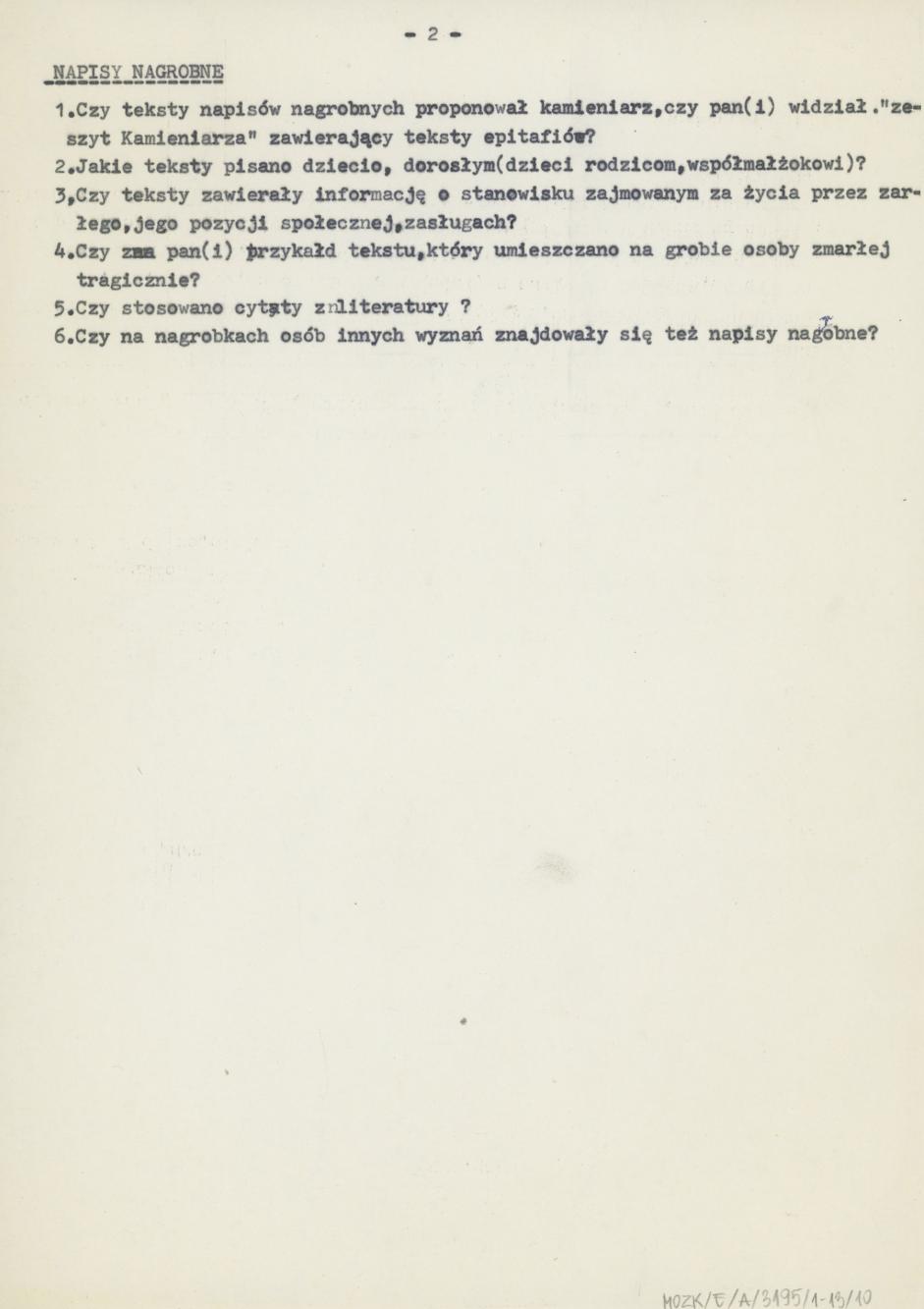 Nekrologi, cmentarz, nagrobki - wytyczne konkursu Koła Miłośników Folkloru Miasta Kalisza
