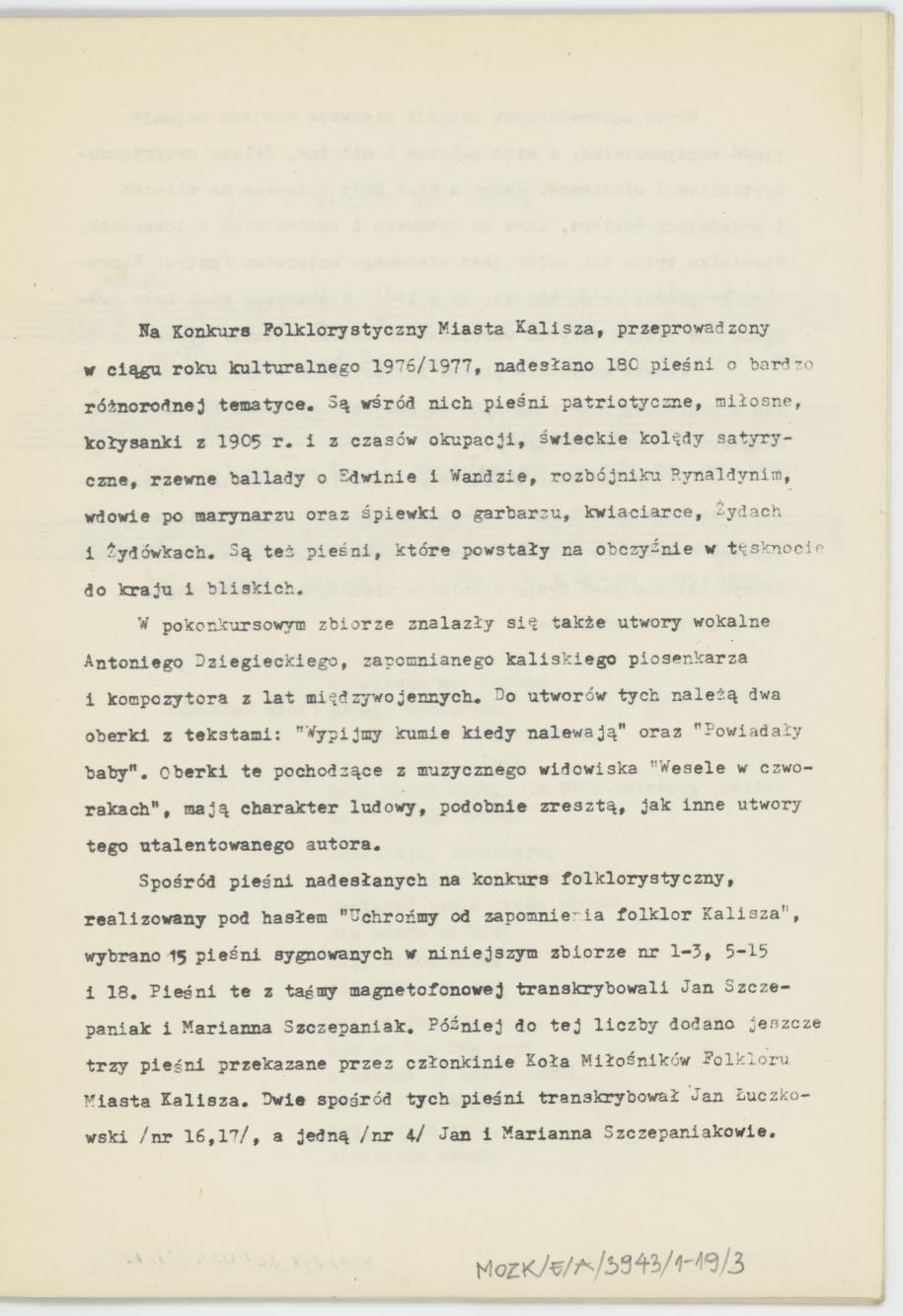 W Kaliszu nad Prosną - zbiór pieśni, cz. 1