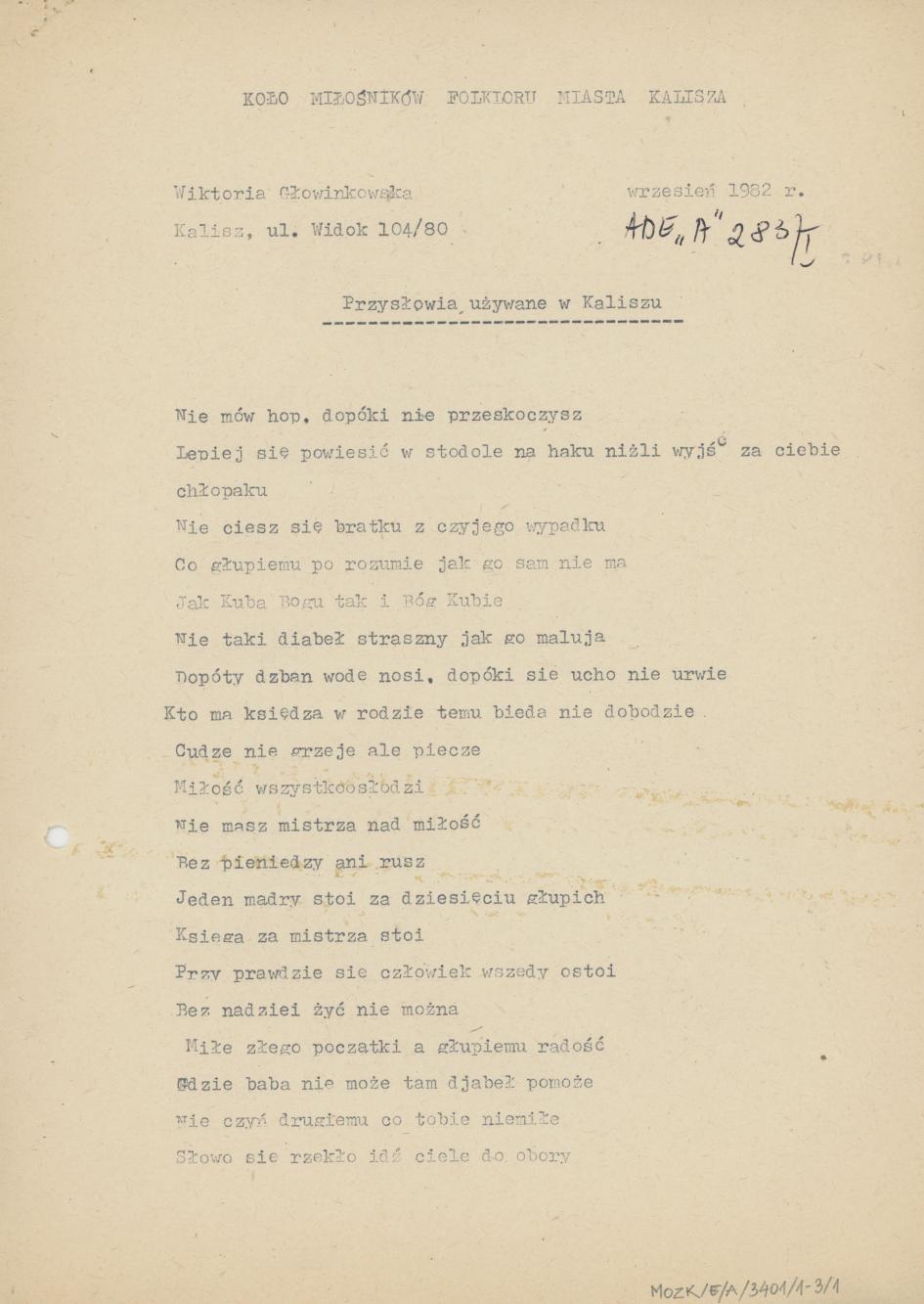 Przysłowia używane w Kaliszu