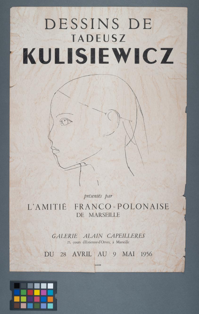 Plakat wystawy „Dessins de Tadeusz Kulisiewicz”