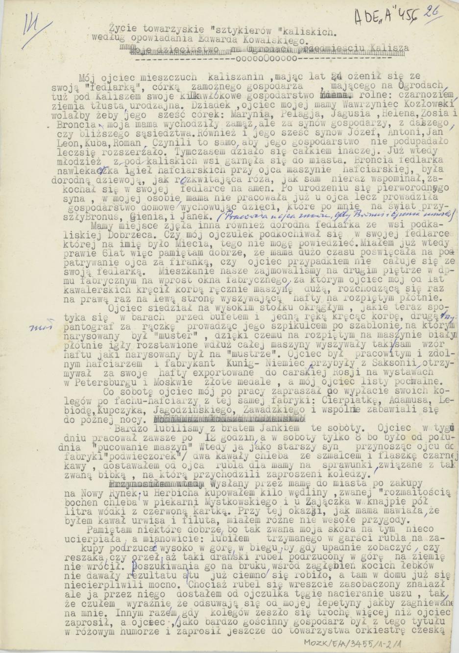 Życie towarzyskie "sztykierów" kaliskich