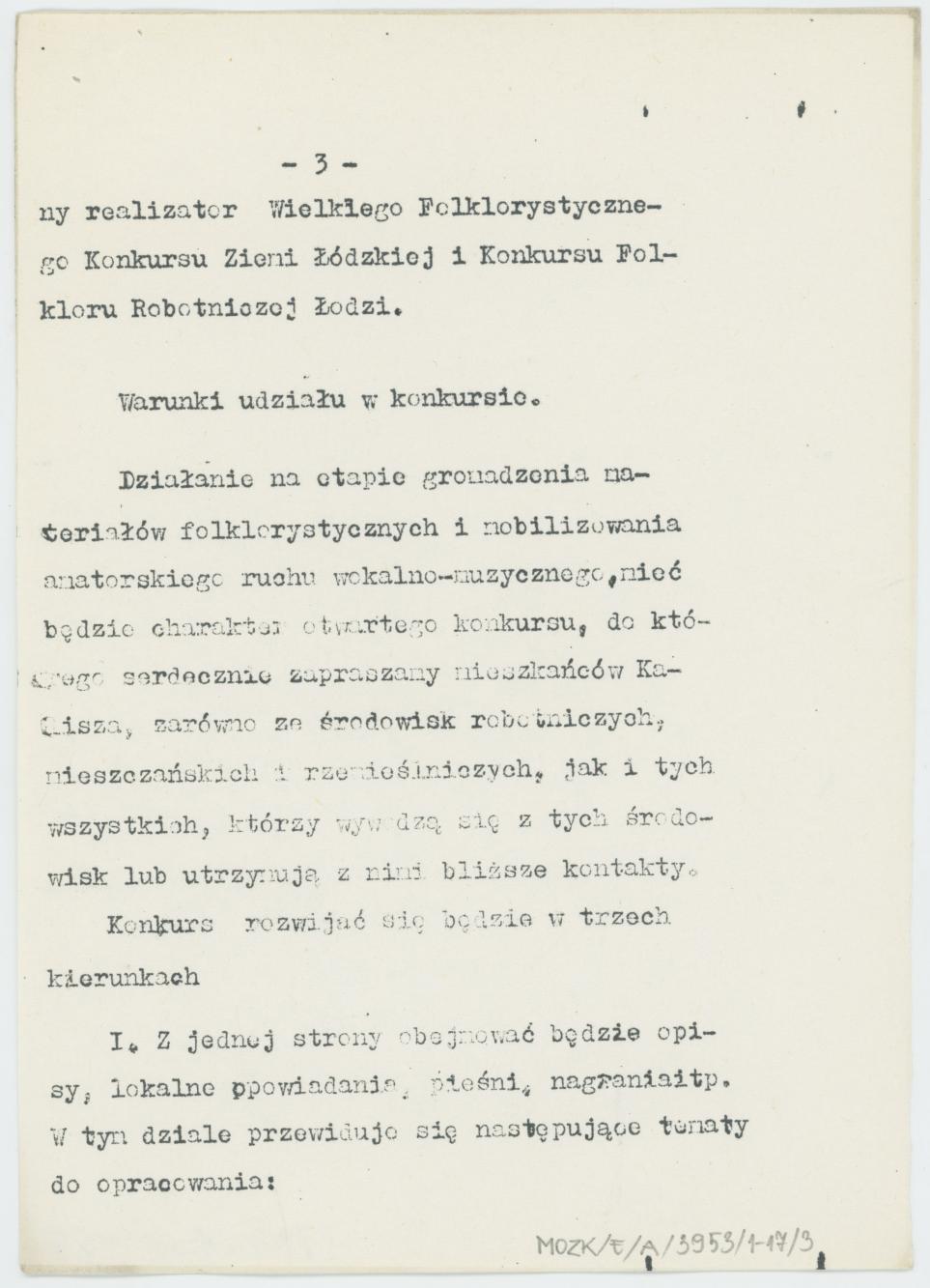 Uchrońmy od zapomnienia Folklor Kalisza - warunki konkursu, cz. 1