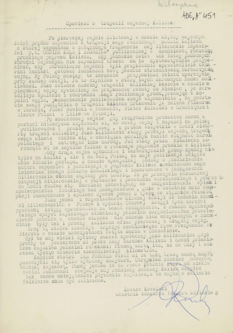 Opowieść o tragedii wojennej Kalisza