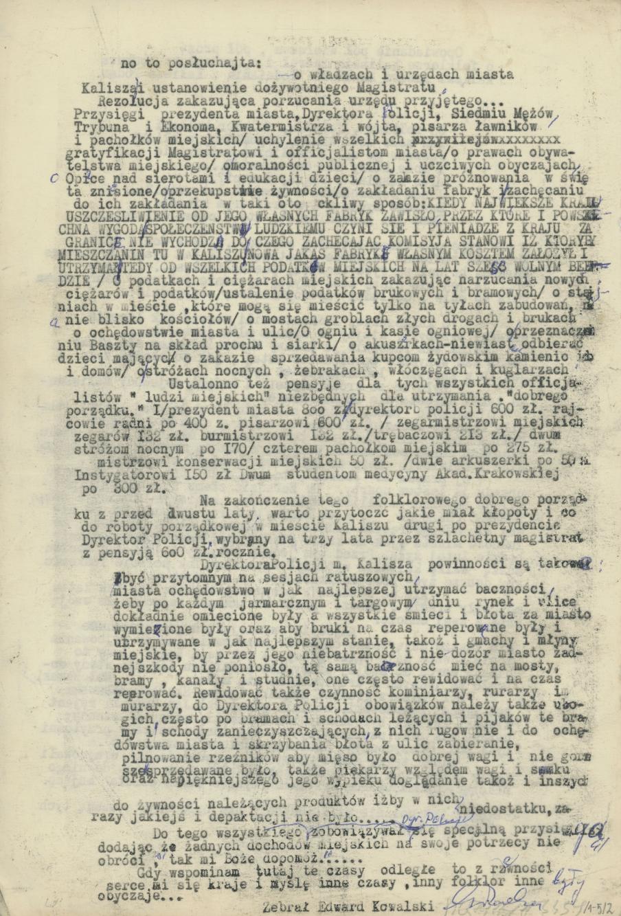 Opowiadanie pół wierszem, pół prozą o folklorze kaliskim