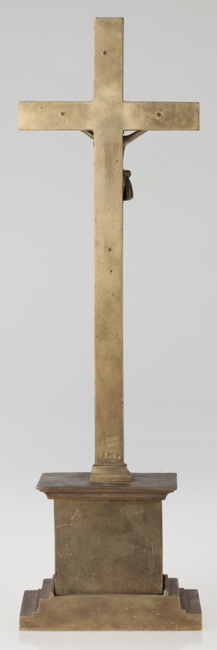 Krucyfiks mosiężny W. Kremer, Kalisz, 1909 r.