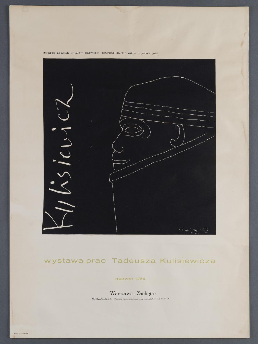 Plakat wystawy „Wystawa prac Tadeusza Kulisiewicza”, Warszawa Zachęta