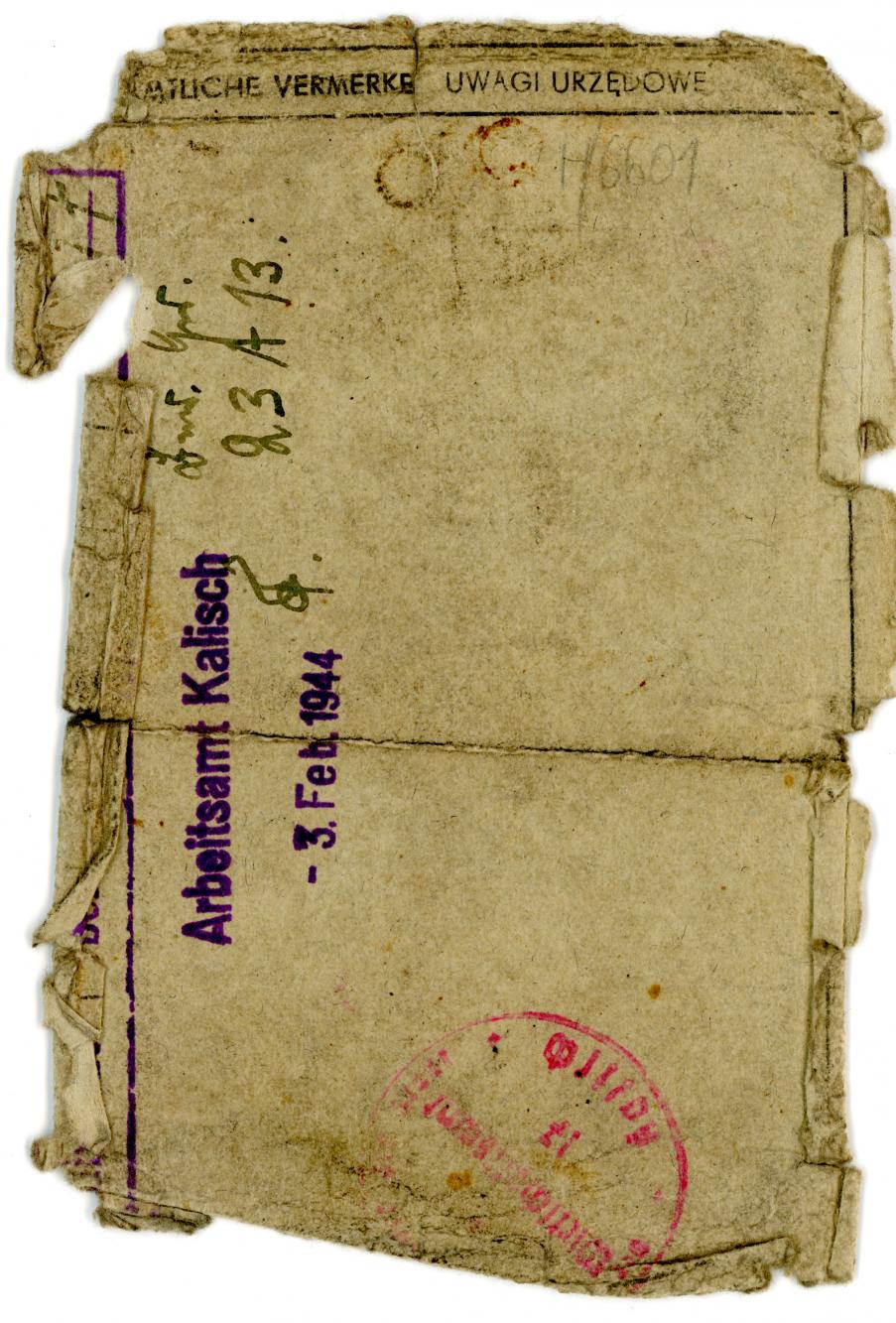 Karta rozpoznawcza z Generalnego Gubernatorstwa