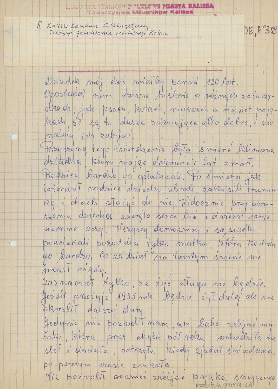 Tradycje gawędziarskie robotniczego Kalisza