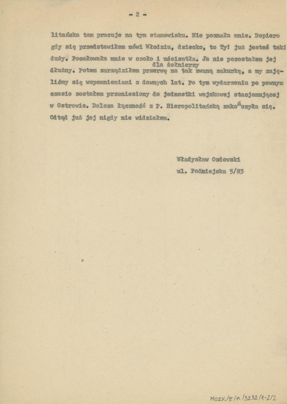 Wspomnienia o Zofii Hieropolitańskiej