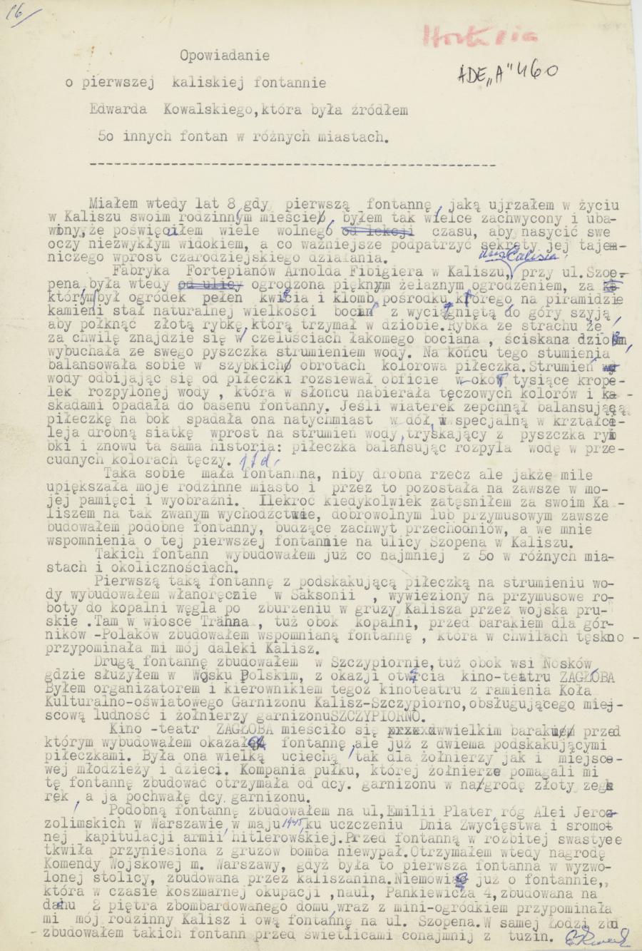 Opowiadanie o pierwszej kaliskiej fontannie