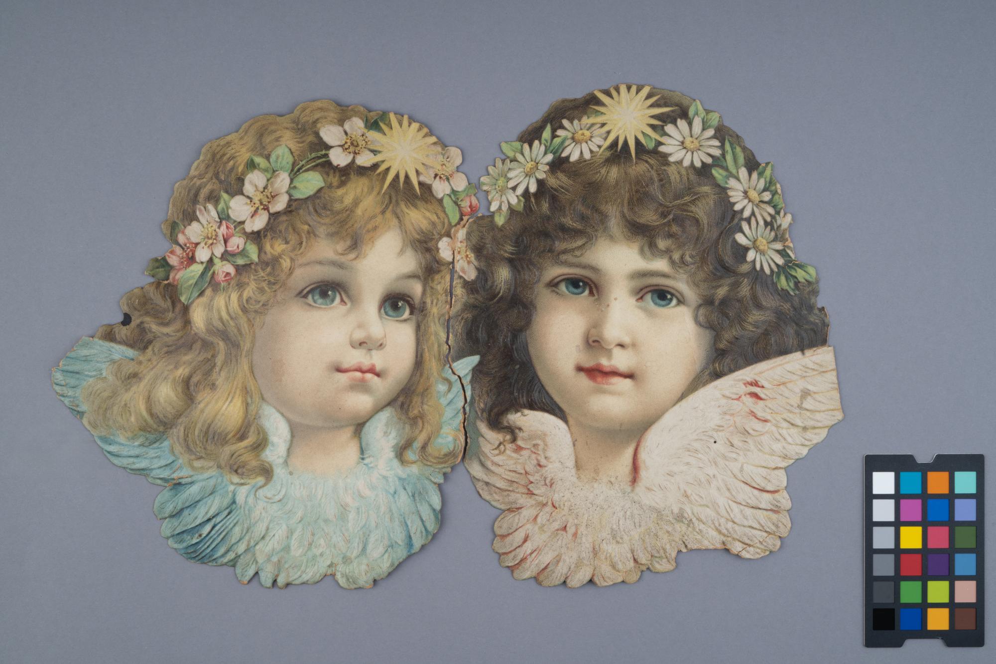 Główki aniołów papierowe