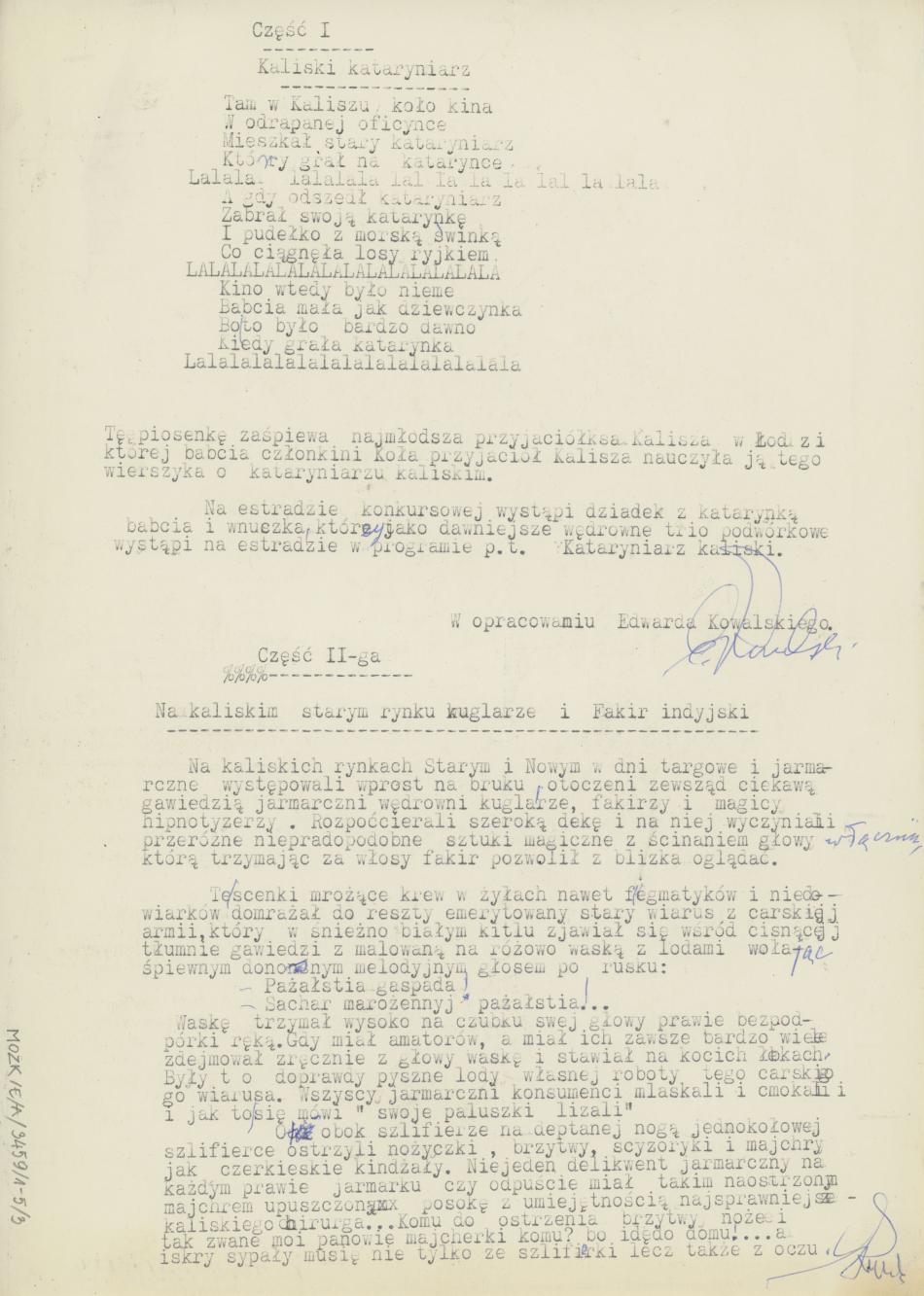 Opowiadanie pół wierszem, pół prozą o folklorze kaliskim