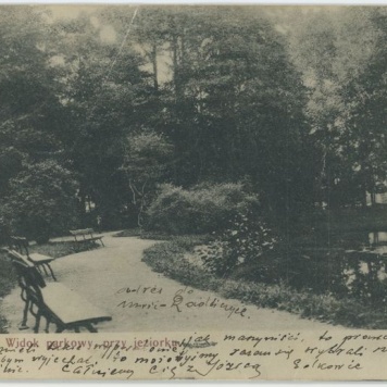 Widok parkowy przy jeziorku, Kalisz