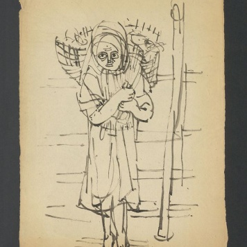 Kobieta niosąca kosz